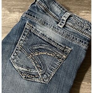 Silver Jeans Women's Suki Bootcut Heavy Embroidered Mid Rise Jeans Size 30x31